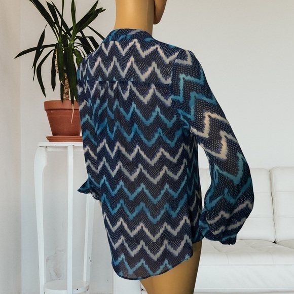 A.N.A A New Approach Women's Multicolor Long Sleeve Button Up Blouse Top Size S - Picture 7 of 12